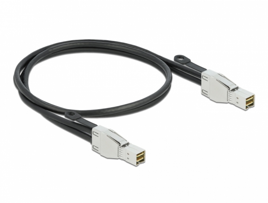 Imagine Cablu PCI Express Mini SAS HD SFF-8674 la SFF-8674 1m, Delock 86621